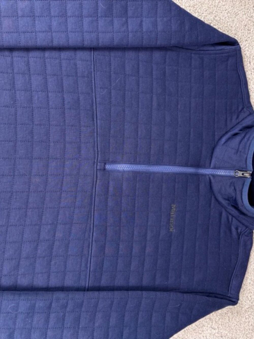 Marmot Mountain Works Sweatshirt Women's XL Blue Roice 1/2 Half Zip Quilted - Picture 2 of 9
